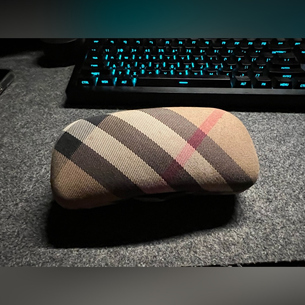 Burberry Brown and Red Glasses Case